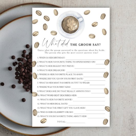 Coffee vrijgezellenfeest Wat zei de bruidegom