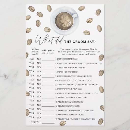 Coffee vrijgezellenfeest Wat zei de bruidegom (Voorkant)