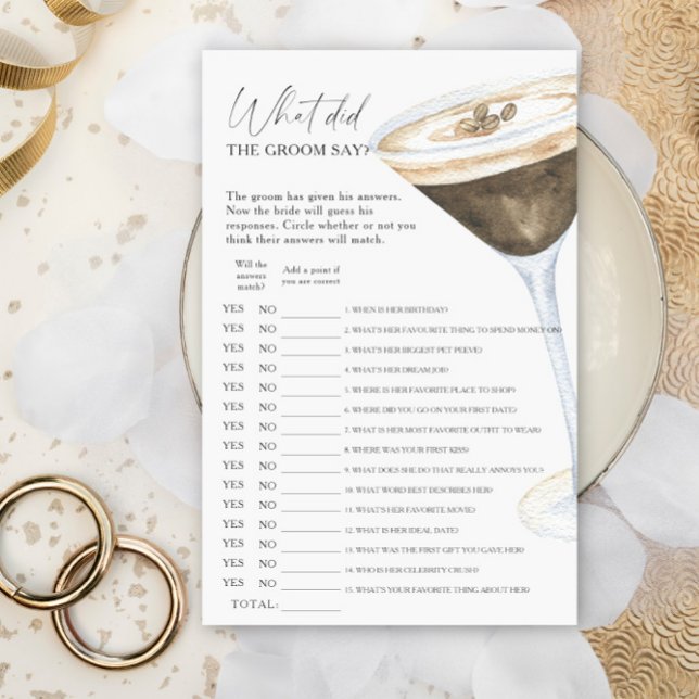 Coffee vrijgezellenfeest Wat zei de bruidegom spel (Creator heeft geüpload)