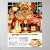 "COFFEE W SANTA"-RECLAME VOOR HET AANGEPASTE POSTE POSTER (Voorkant)