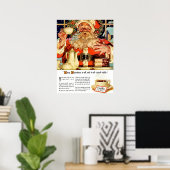 "COFFEE W SANTA"-RECLAME VOOR HET AANGEPASTE POSTE POSTER (Thuiskantoor)