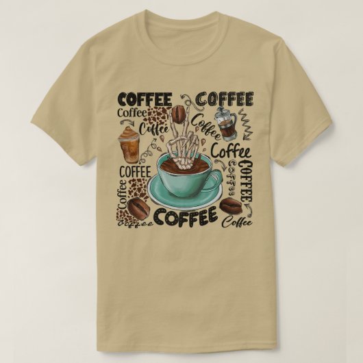Coffee Western Coffee Skeleton Hand Coffee Lovers T-shirt (Design voorkant)
