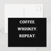 Coffee Whiskey Herhaal Briefkaart (Voorkant / Achterkant)