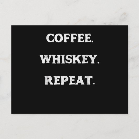 Coffee Whiskey Herhaal Briefkaart (Voorkant)