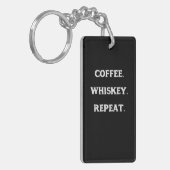 Coffee Whiskey Herhaal Sleutelhanger (Voorkant Links)