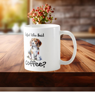 Coffee! Wie zei koffie Schattigee Beagle Koffiemok