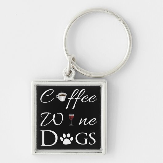 Coffee Wine Dogs Metal Sleutelhanger (Voorkant)