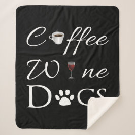 Coffee Wine Dogs Sherpa Blanket Sherpa Deken