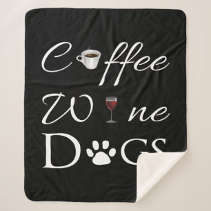 Coffee Wine Dogs Sherpa Blanket Sherpa Deken