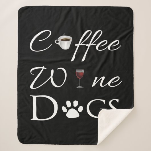Coffee Wine Dogs Sherpa Blanket Sherpa Deken (Voorkant)