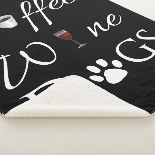 Coffee Wine Dogs Sherpa Blanket Sherpa Deken (3/4)