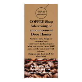COFFEE Winkeldeur voor brochure Flyer Hanger Reclamekaart