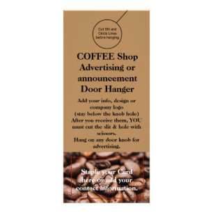 COFFEE Winkeldeur voor brochure Flyer Hanger Reclamekaart