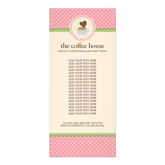 Coffee Winkelproduct Kaart (Voorkant)