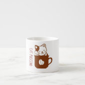 Coffee with cat cute Mug Espresso Kop (Voorkant)