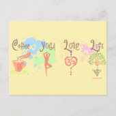 Coffee Yoga Love Life Paint Splatter Briefkaart (Voorkant)
