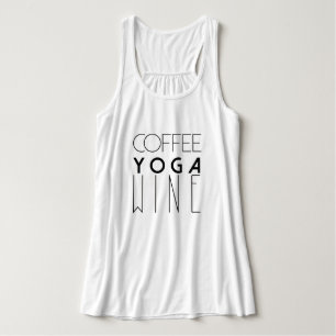 Coffee Yoga-wijn   Grafische typografie Tanktop