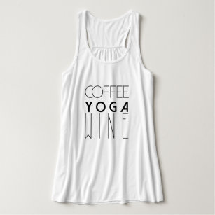 Coffee Yoga-wijn | Grafische typografie Tanktop