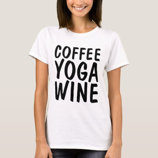 COFFEE YOGA WINE T-shirts (Voorkant)
