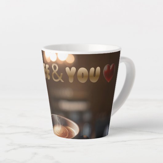 Coffee & You Latte Mug – Cozy Café Aesthetic Gift Latte Mok (Rechterhoek)