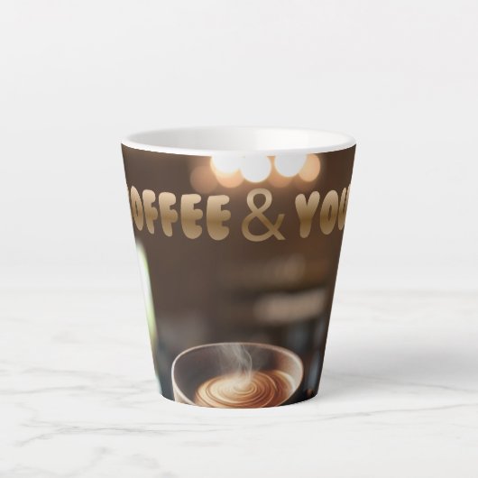 Coffee & You Latte Mug – Cozy Café Aesthetic Gift  Latte Mok (Voorkant)