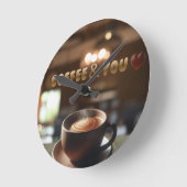 Coffee & You Wall Clock Ronde Klok (Hoek)
