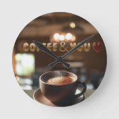 Coffee & You Wall Clock Ronde Klok (Voorkant)