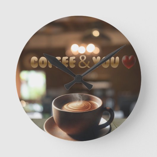 Coffee & You Wall Clock Ronde Klok (Voorkant)
