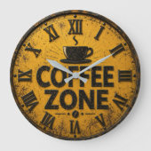 Coffee Zone Rustic Bar Farmhouse Kitchen Decor Grote Klok (Voorkant)