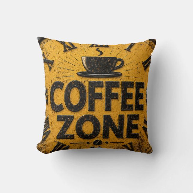 Coffee Zone Rustic Bar Farmhouse Kitchen Decor Kussen (Voorkant)