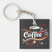 Coffee | zwart sleutelhanger (voorkant)