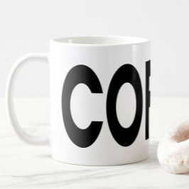 COFFEE Zwarte Typografie   Koffiemok