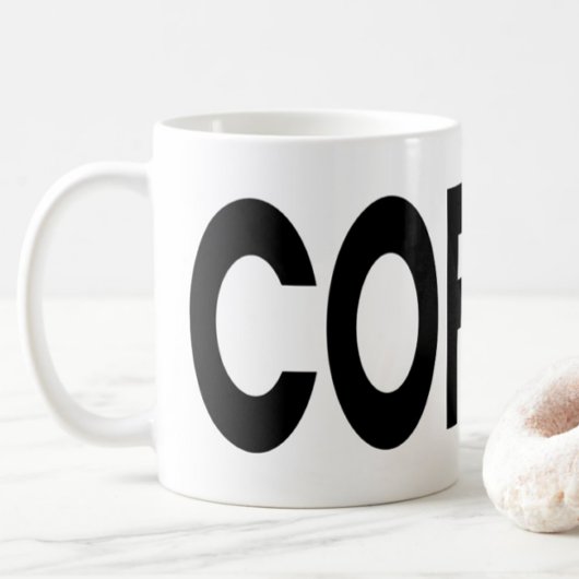 COFFEE Zwarte Typografie Koffiemok