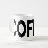 COFFEE Zwarte Typografie Koffiemok (Voorkant links)