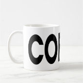 COFFEE Zwarte Typografie Koffiemok (Links)