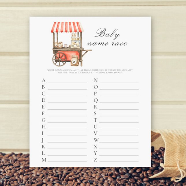 Coffeebaby shower - Baby naam race spel (Creator heeft geüpload)