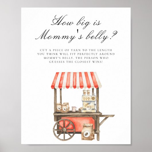 Coffeebaby shower Hoe groot is mama's buik Poster (Voorkant)