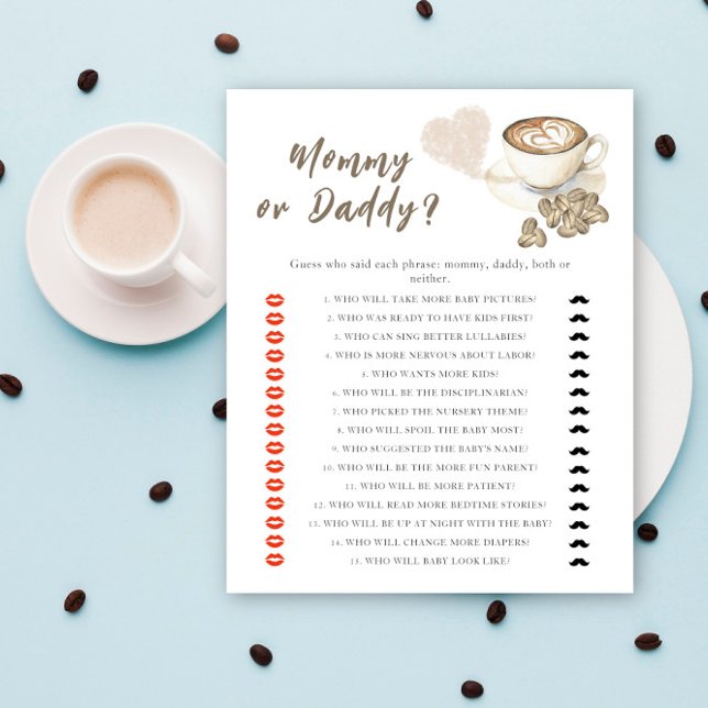 Coffeebaby shower - mama of papa spel (Creator heeft geüpload)