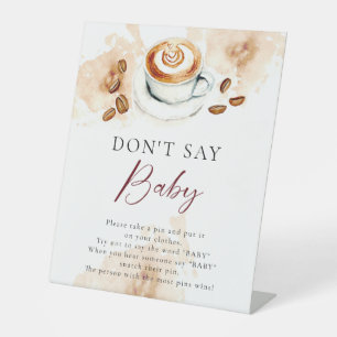 Coffeebaby Shower Niet Zeggen Baby Spel Bord Reclamebord Met Voetstuk
