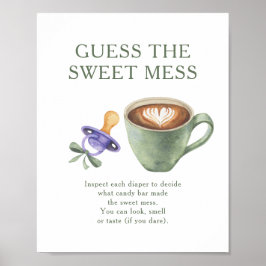 Coffeebaby shower Raad de zoete troep Poster