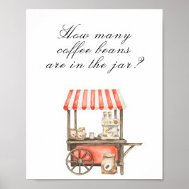 Coffeebaby shower - raad hoeveel koffiebonen poster