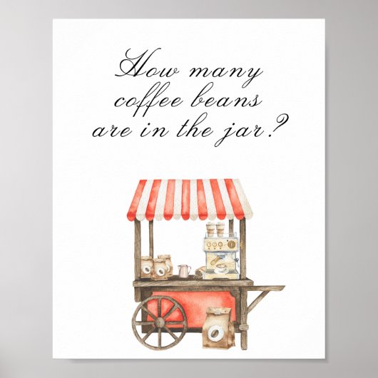 Coffeebaby shower - raad hoeveel koffiebonen poster (Voorkant)