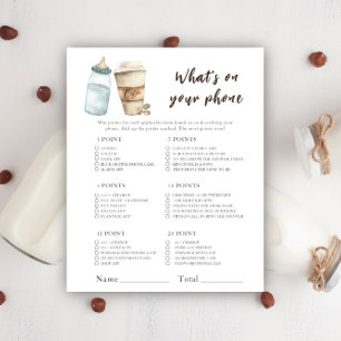 Coffeebaby shower - Wat is er op je telefoon spel