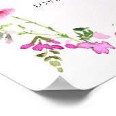 Coffeebar Roze Wilde Bloem Bruidsfeest Bord Poster (Hoek)