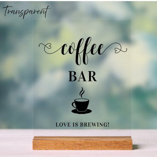 Coffeebar Trouw Acrylaat Bord