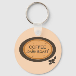Coffeebord met donkere roast in oranje en bruin sleutelhanger