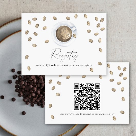 Coffeebruiloft QR-code voor cadeau registratie Informatiekaartje