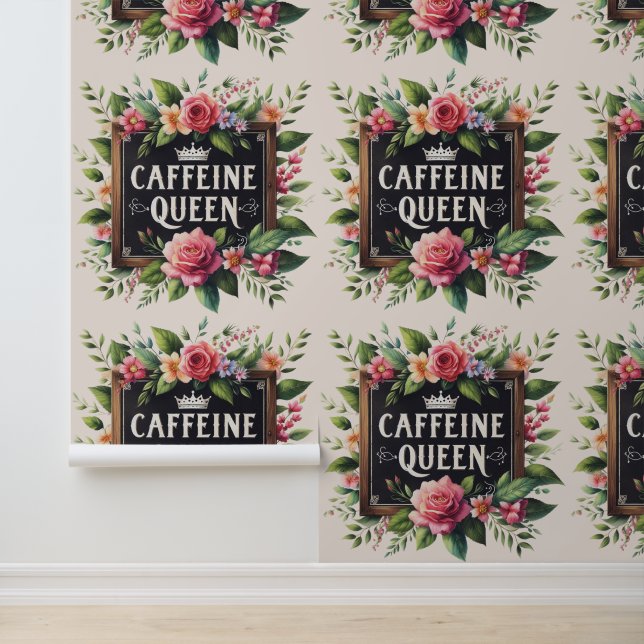 Coffeecore Feature Wallpaper Cafeïne Queen Sticky Behang (Applicatie)