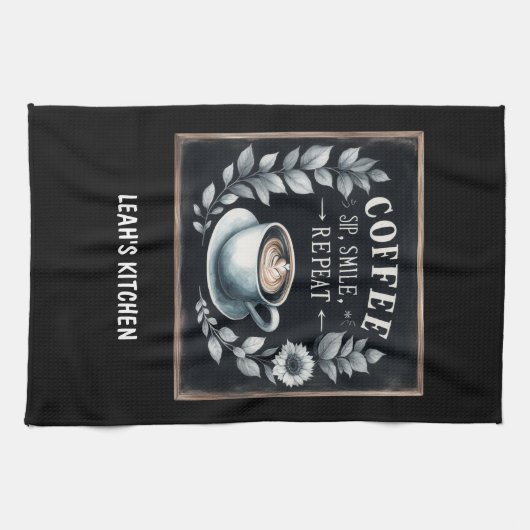 ☕Coffeecore Keuken Handdoek Custom Koffie Decor (Horizontaal)