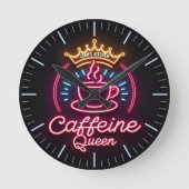 ☕Coffeecore Klok Koffie Meme Cafeïne Queen (Voorkant)